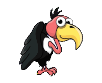 Gif animé vautour marche